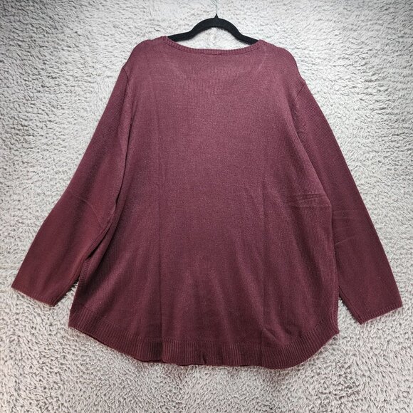 Lane Bryant Sweater Womens Plus 22/24 Burgundy Red 100% Acrylic Cable Knit *NWT* - Picture 9 of 10
